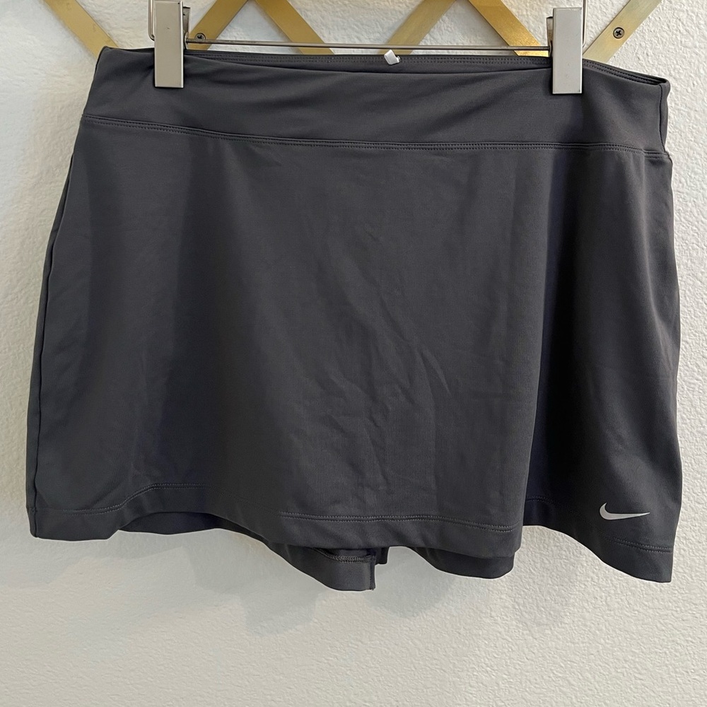 Nike Golf Sport Skirt Charcoal Grey Large Straight Skirt Back Pleat
